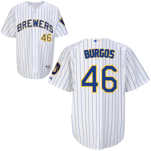 Hiram Burgos #46 Youth Baseball Jersey-Milwaukee Brewers Authentic Alternate Home White MLB Jersey